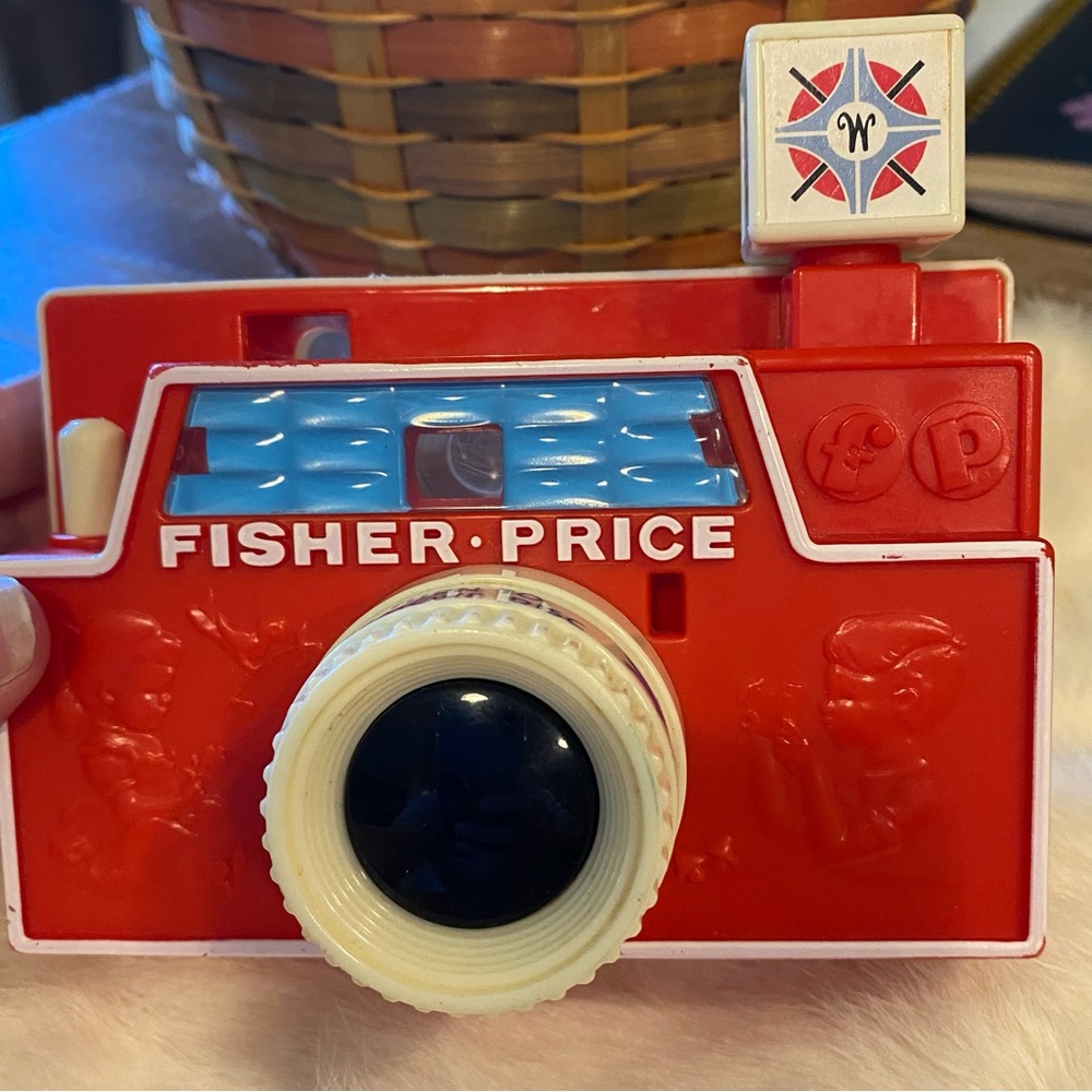 Fisher-Price Vintage White and Blue Picture Disc Camera